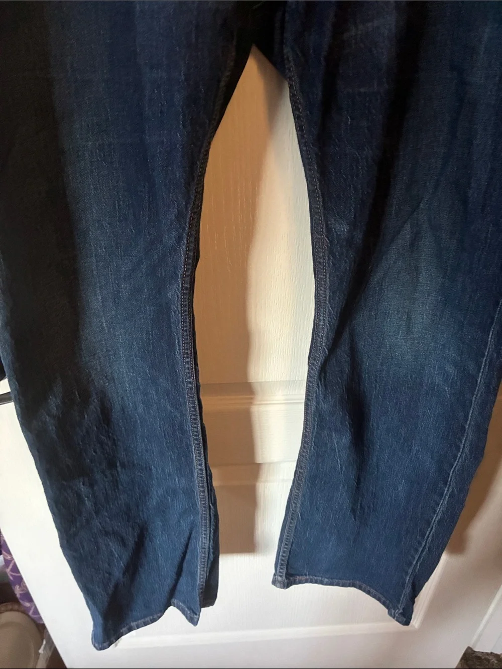 Men's Slim Straight Jeans in Dark Blue Denim